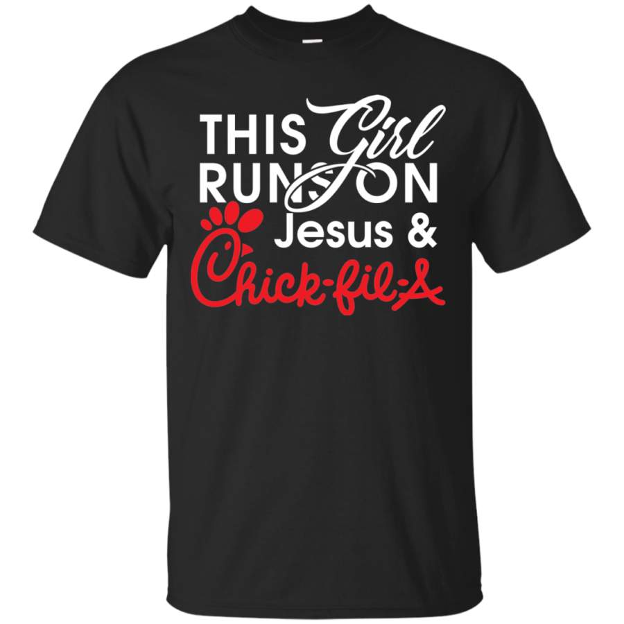 AGR This Girl Runs on Jesus & Chick Fil A Shirt