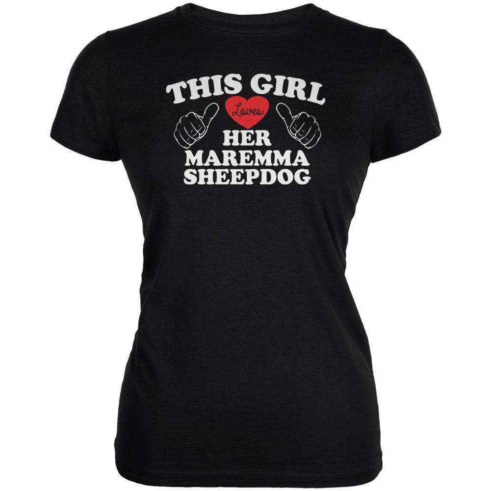 Valentines This Girl Loves Her Maremma Sheepdog Black Soft Shirt