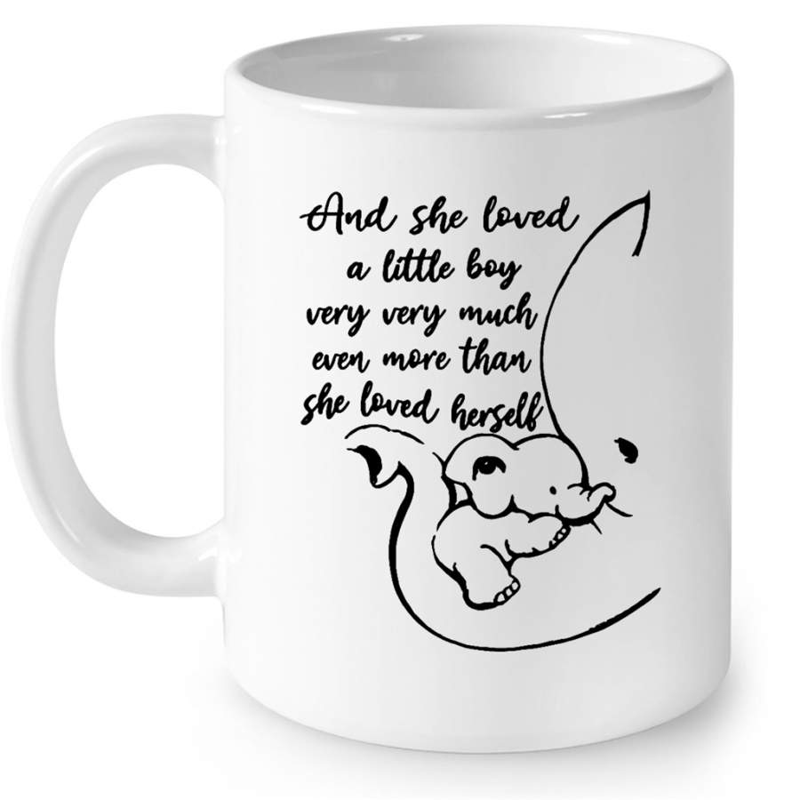 An She Loved A Little Boy Very Very Much Even More Than She Loved Herself, Elephant Lover, Mother’s Day Gift – Full-Wrap Coffee White Mug