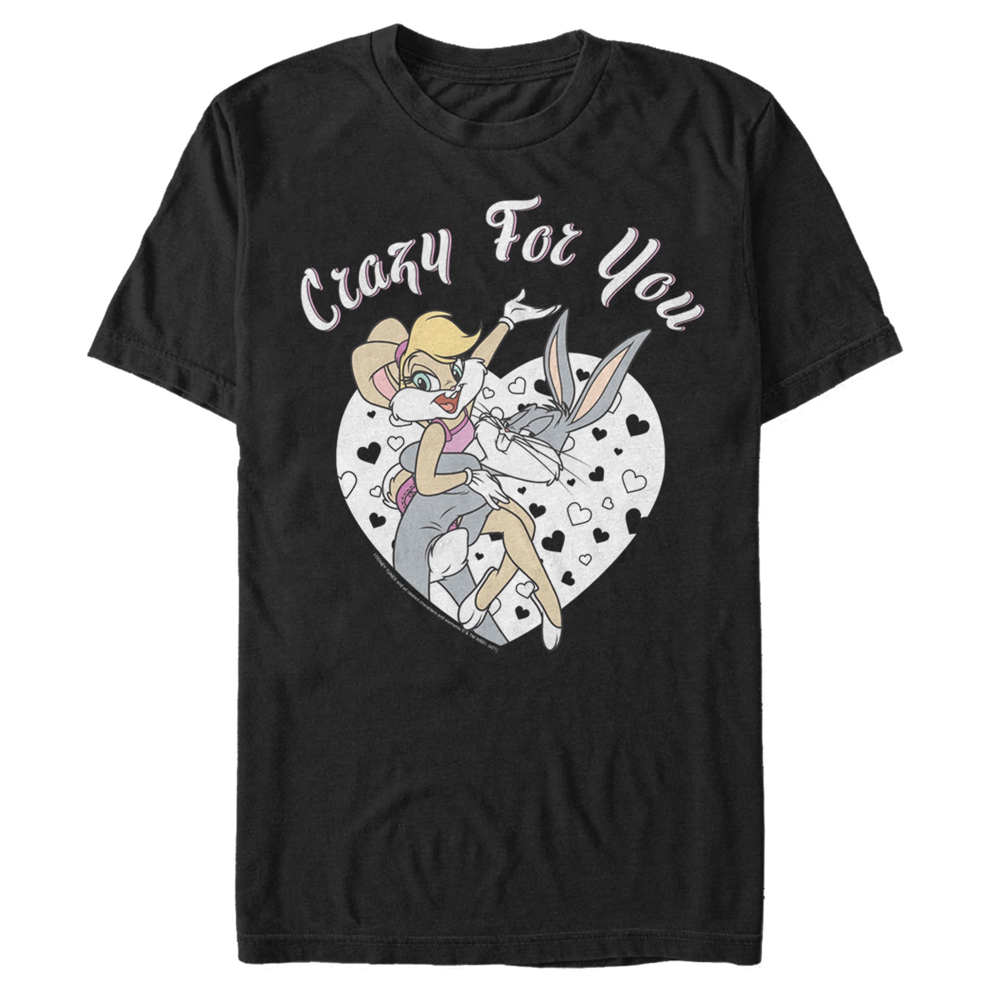 Looney Tunes Men’S Valentine’S Day Bugs Bunny And Lola Bunny Crazy For You  T-Shirt