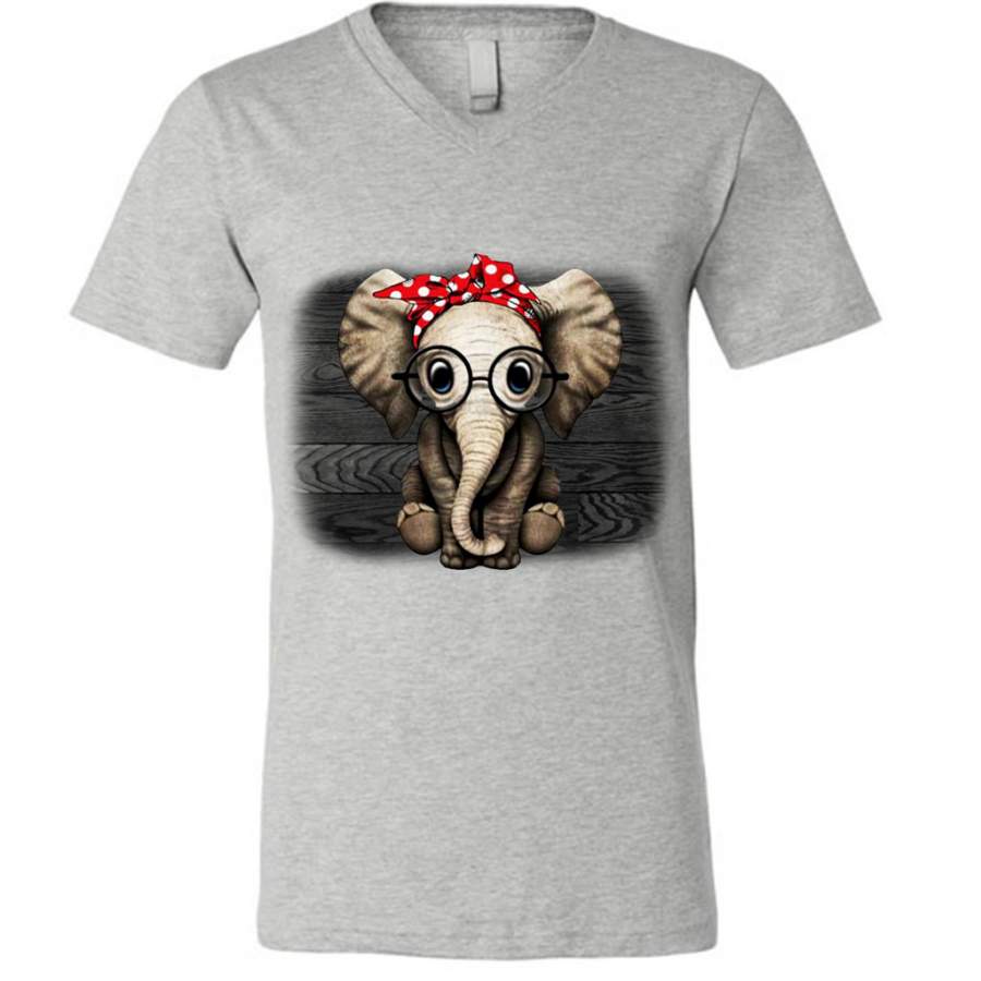 Farmer Happy Elephant, Christmas Gift, Xmas – Canvas Unisex V-Neck Shirt