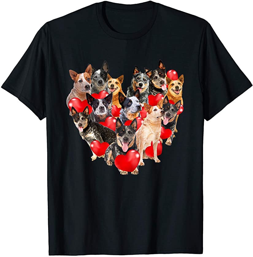 Cute Valentine’s Day Australian Cattle Dog Heart Puppy T-Shirt