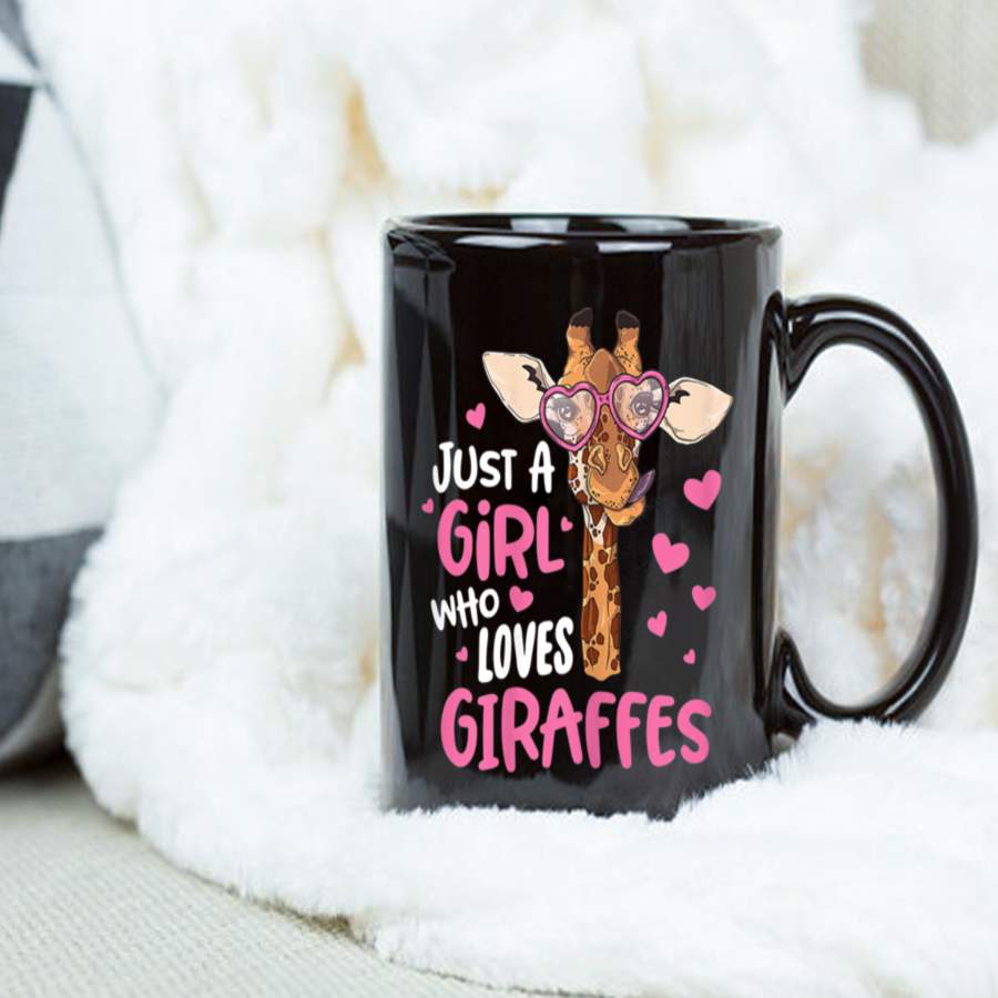 Just A Girl Who Loves Giraffes – Black Mug