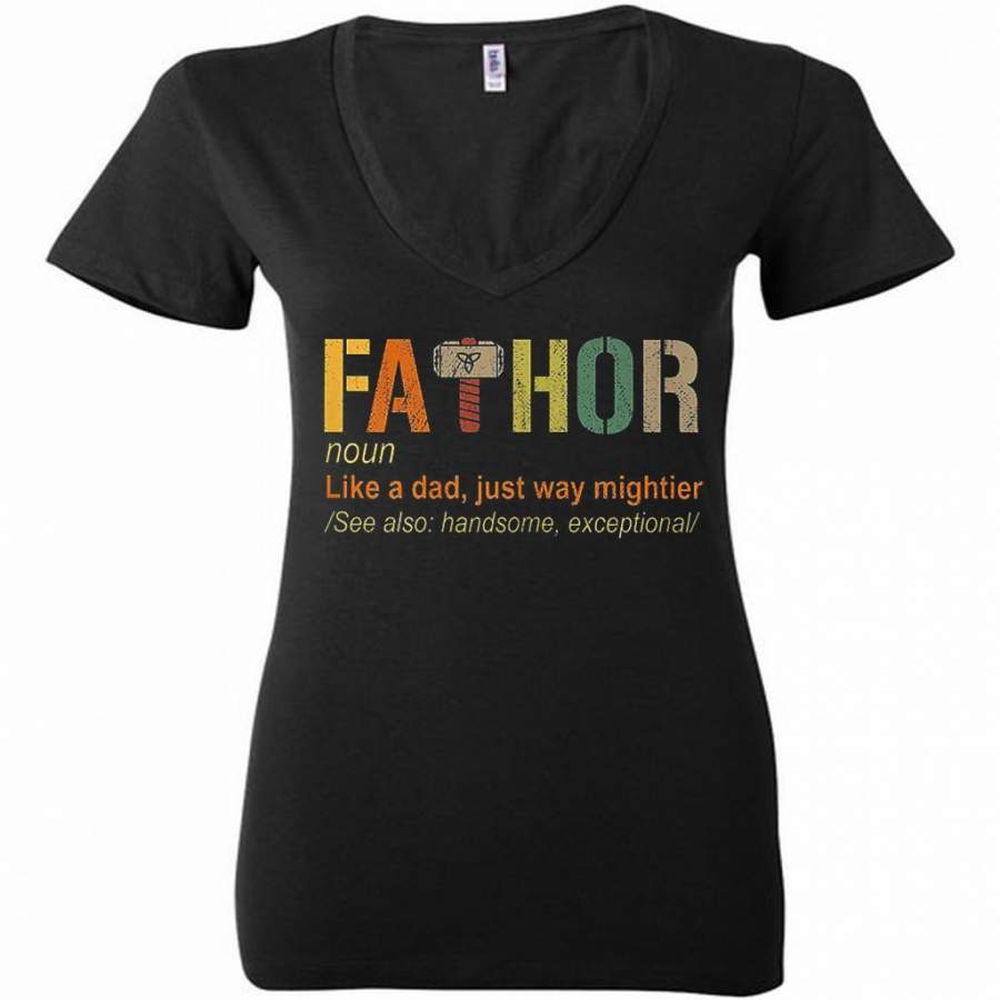 Viking Fa-Thor Father’s Day Gift Ladies Deep V-Neck