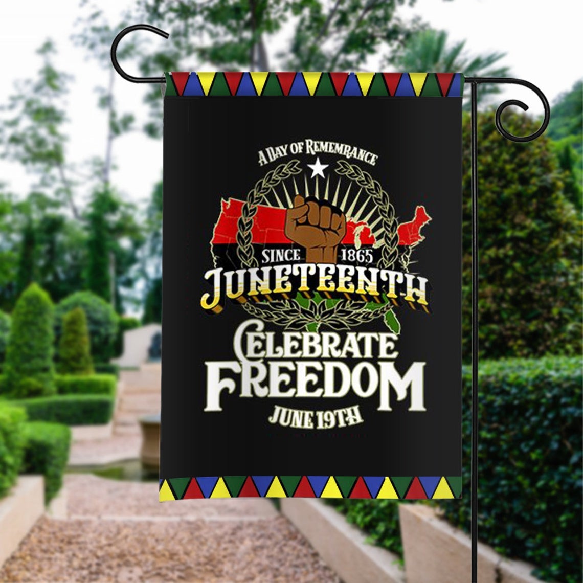 Juneteenth African Flag, Black Lives Matter Flag, Black Freedom Flag, Juneteenth Flag, African American Civil Rights Lawn Yard Decor Art