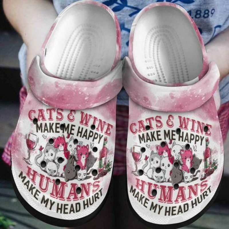 Cat Wine Personalized 202 Gift For Lover Rubber clog Shoes Comfy Footwear