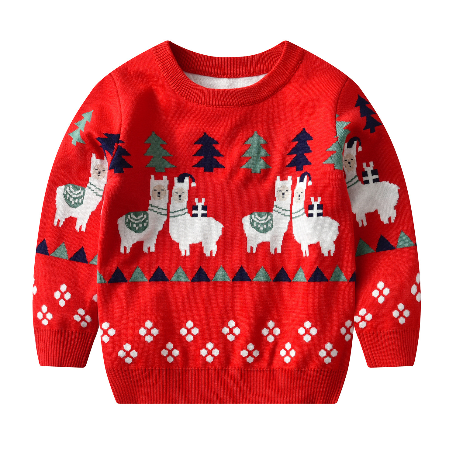 Autumn Winter Christmas Kids Sweaters Boys Girls Santa Claus Clothes Long Sleeve Knit Pullover Tops Children New Year Clothing alx