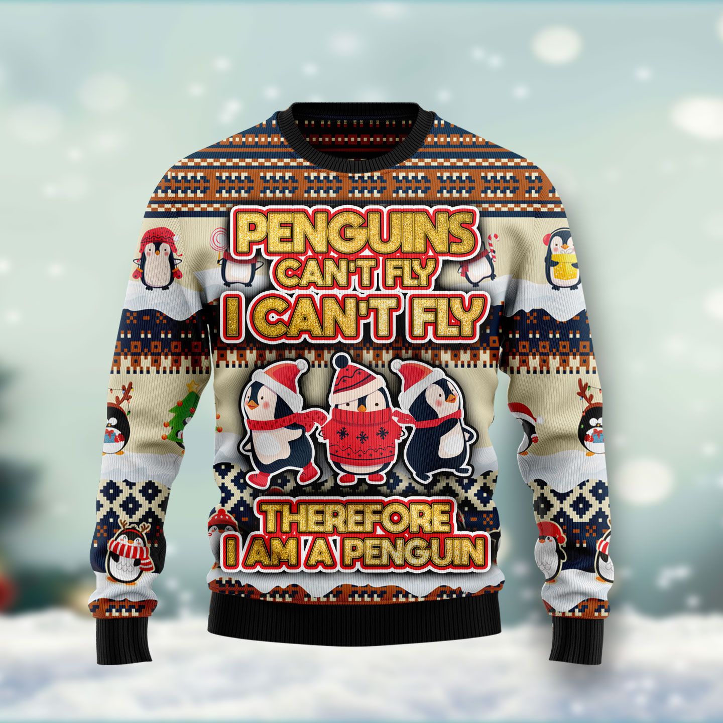 Penguin cant fly HT101105 Ugly Christmas Sweater