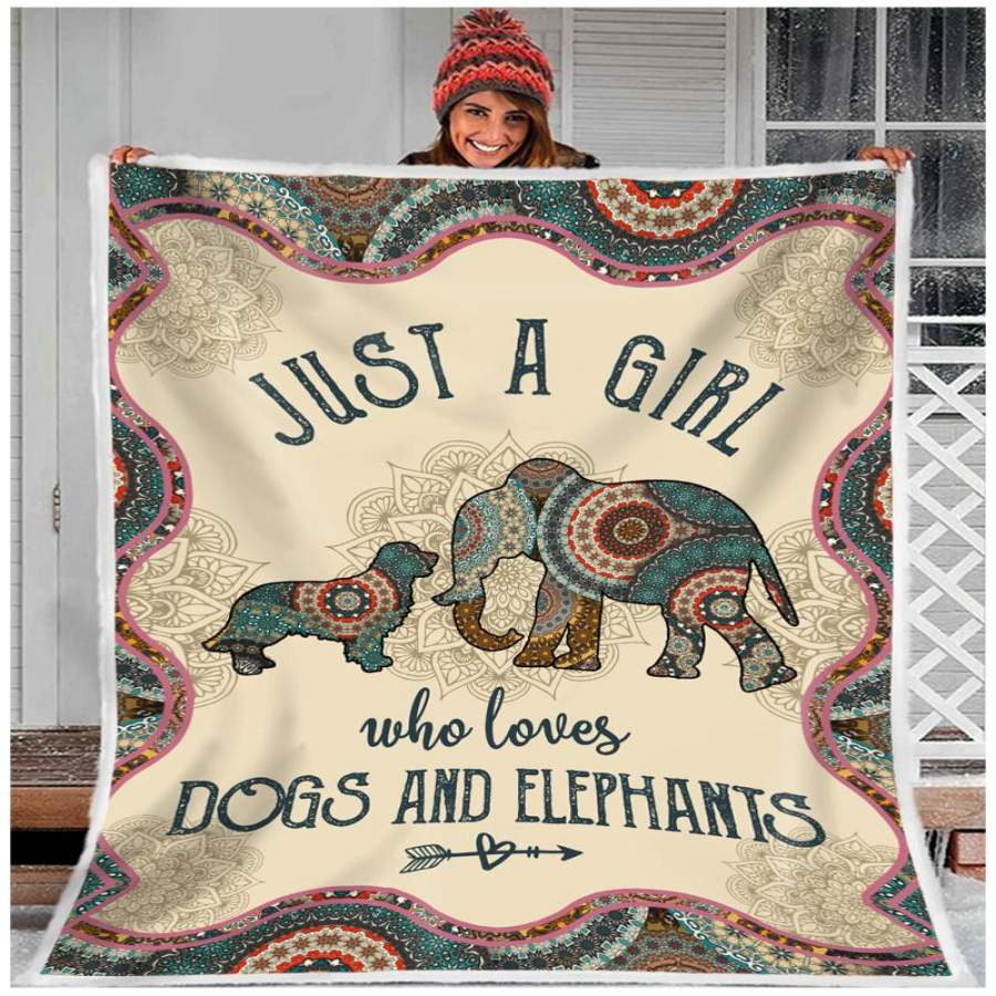 ZALOOO Just A Girl Who Loves Dogs And Elephants Blanket