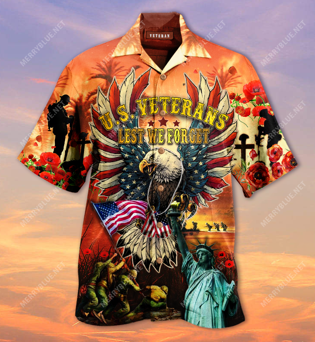 U.S. Veterans Lest We Forget Hawaiian Shirt