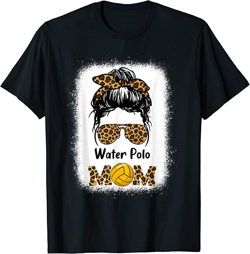 Water Polo Mom Bleached Leopard Cheetah Print Women Mama Fun T-Shirt