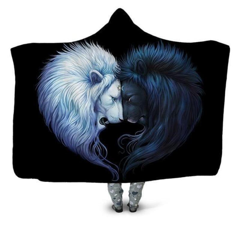 Black & White Lion Heart Hoodie