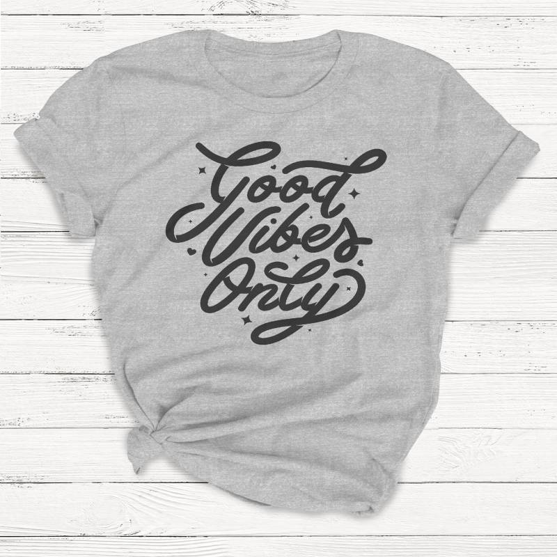 Crushtee Good Vibes Only T shirt, Empowerment, Ladies Unisex Crewneck Shirt, Cute Tshirt, Gift, Funny T shirt, Short Sleeve T shirt Long Sleeve Hoodie