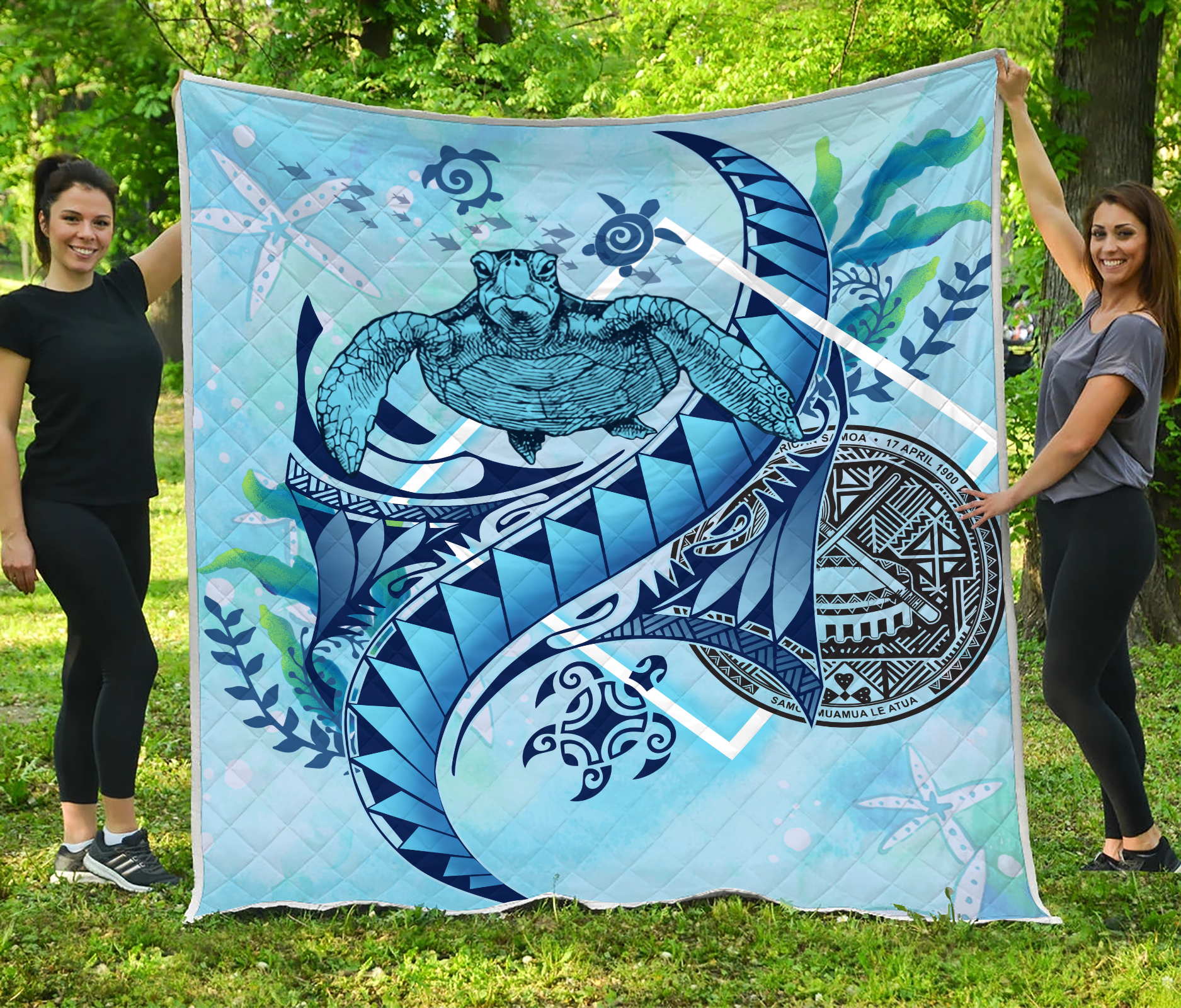 American Samoa Polynesian Turtle Under The Sea Quilt