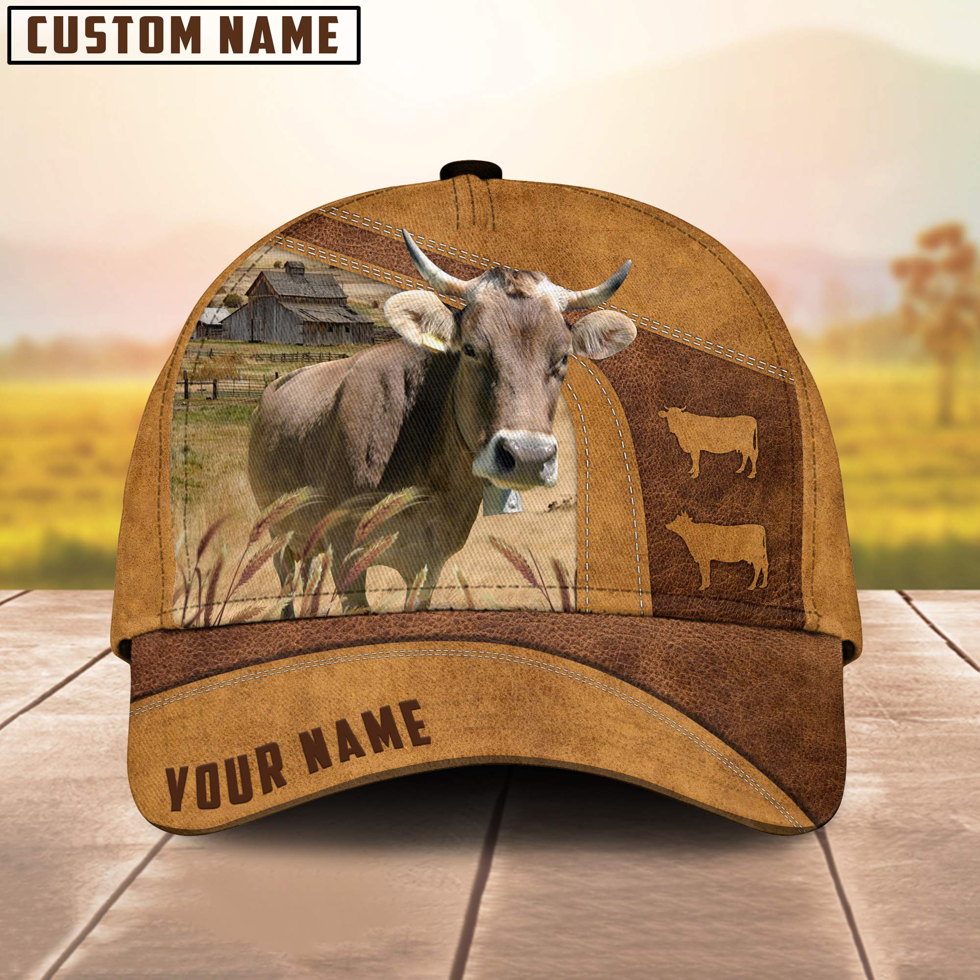 Custom Name Brown Swiss Cattle Cap , Cattle Hat, Farm Baseball Hat, Cap Hat For Farmer Farm Lover