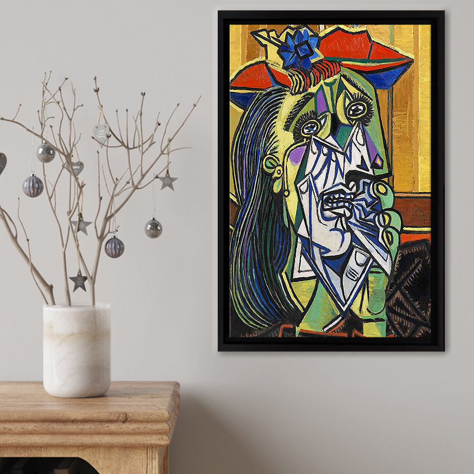 Weeping Woman Framed Canvas Print – Canvas Painting, Canvas Art, Wall Art, Wall Decor