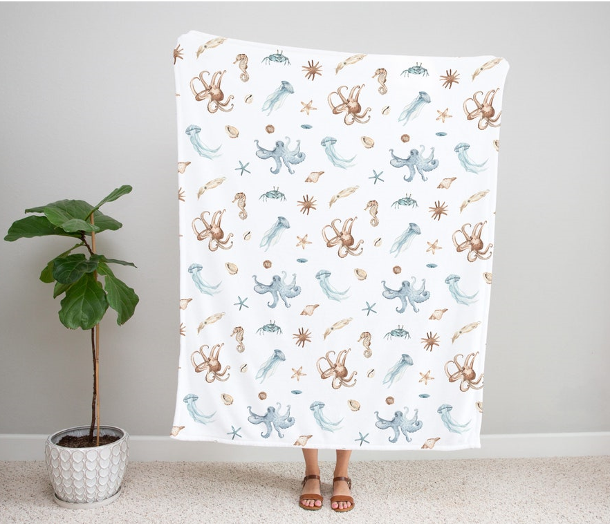 Sea Animals Fleece Blanket Gift For Baby Gift For Sea Animals Lovers Home Decor Bedding Couch Sofa Soft And Comfy Cozy Gift For Friend Family Birthday Gift