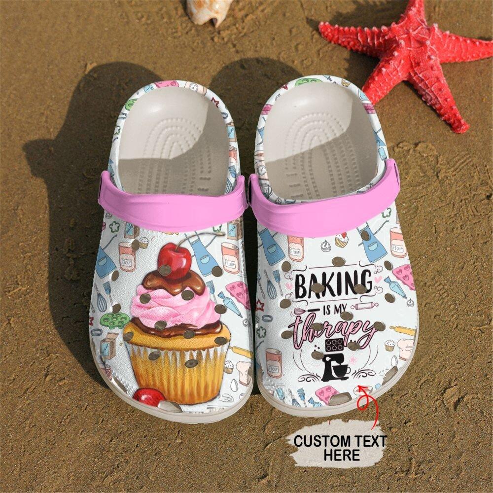 Baking Personalized Clog, Custom Name, Text, Color, Number Fashion Style For Women, Men, Kid, Print 3D Baking Is My Therapy