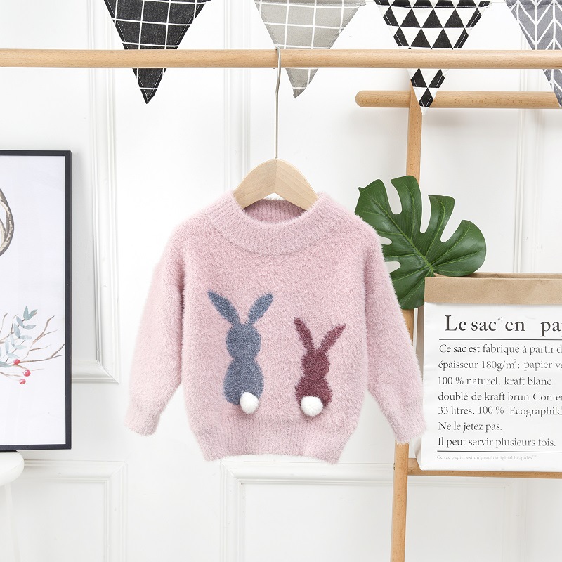 Baby Girl Knit Sweater Clothes Cute Rabbit Costumes Toddler Warm Outfits Autumn Winter Unisex Kid Pullover Sweatshirt alx