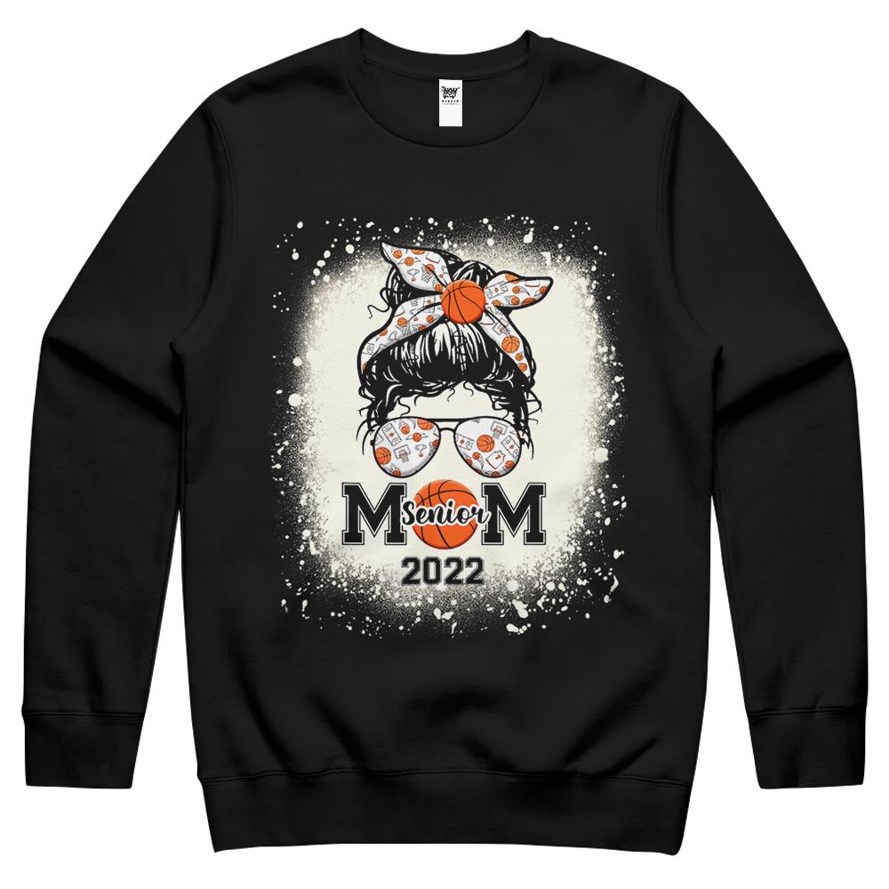 Basketball Senior Mom 2022 – Messy Bun Crewneck Sweatshirt