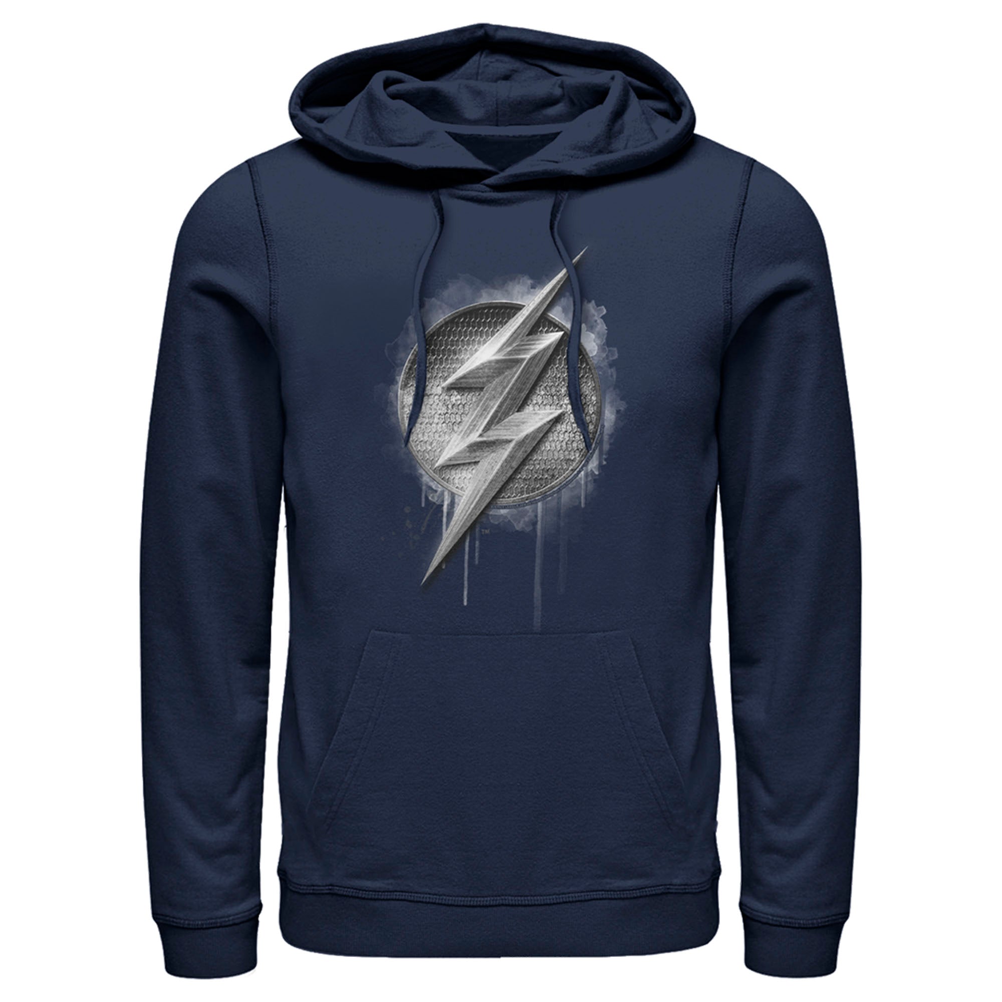 Zack Snyder Justice League Men’S The Flash Silver Logo  Pull Over Hoodie