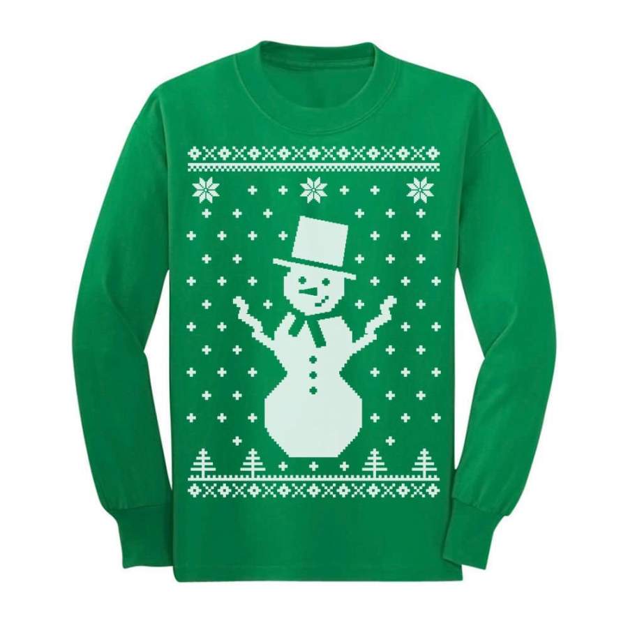 Big Snowman Ugly Christmas Sweater Holidays Cute Toddler/Kids Long sleeve T-Shirt