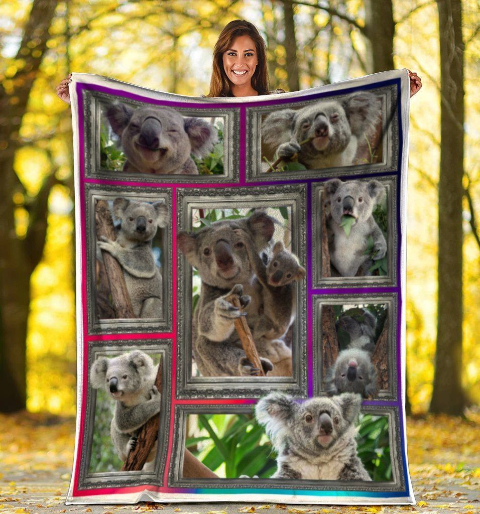 3D Koala Bear Wild Animals Printed Fleece Blanket