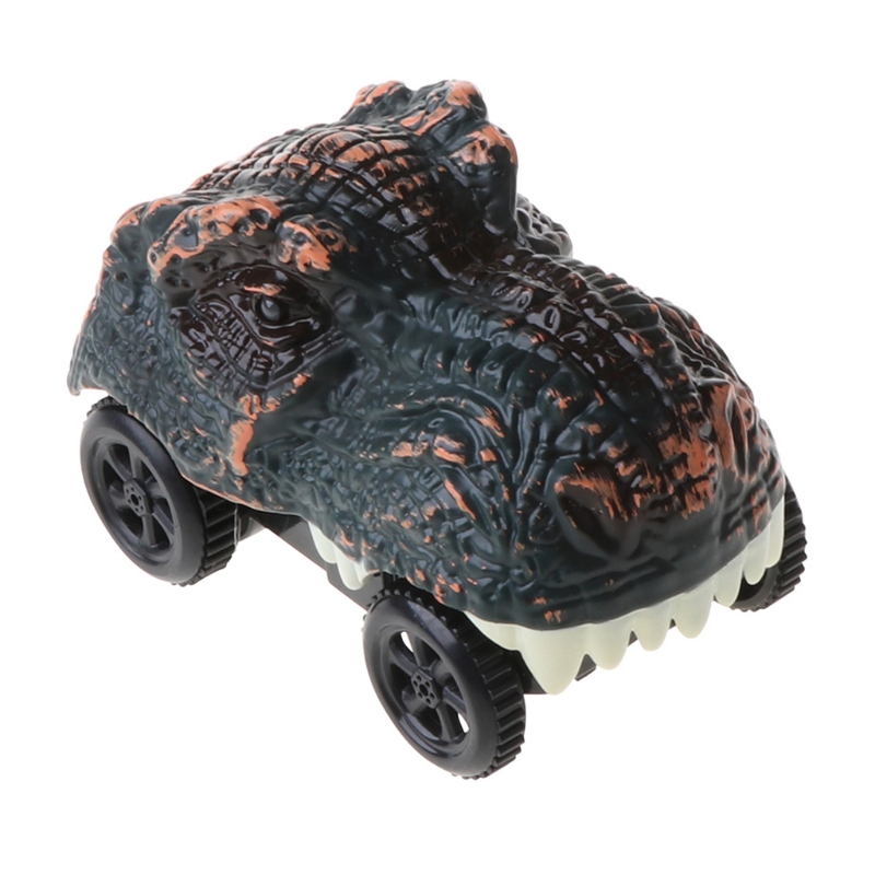 Dinosaur Track Cars Compatible with Most Tracks Light Up Racing Track Accessories with 2 Flashing LED Lights alx