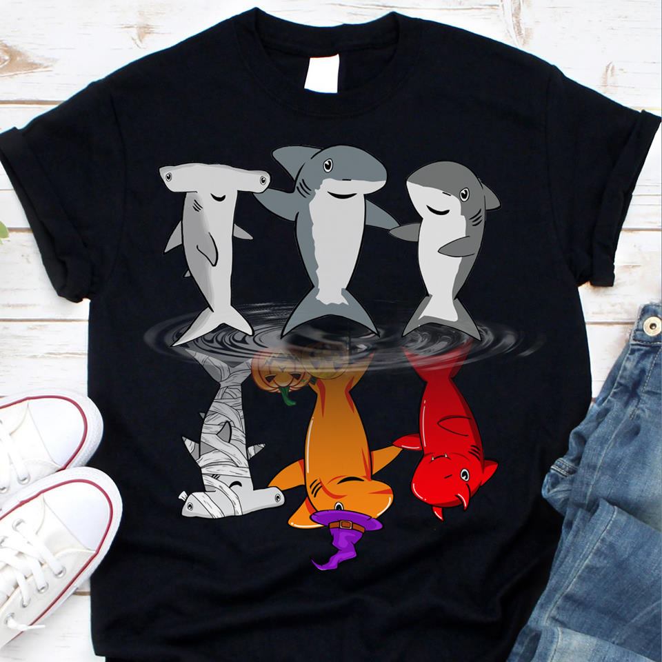 Shark Halloween Tshirt 2D Nhd