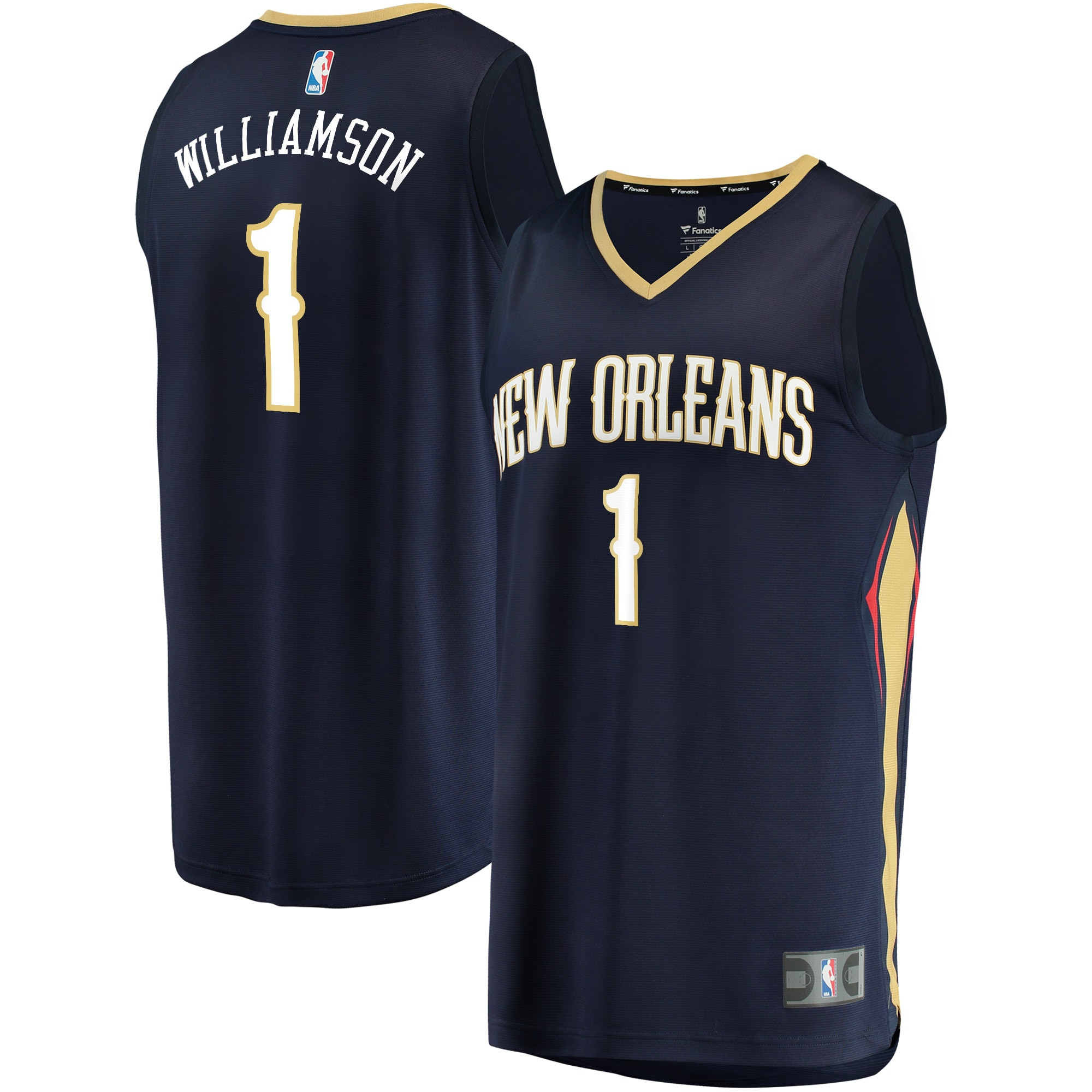 Zion Williamson New Orleans Pelicans Fanatics Branded Replica Fast Break Jersey Navy Icon Edition NBA