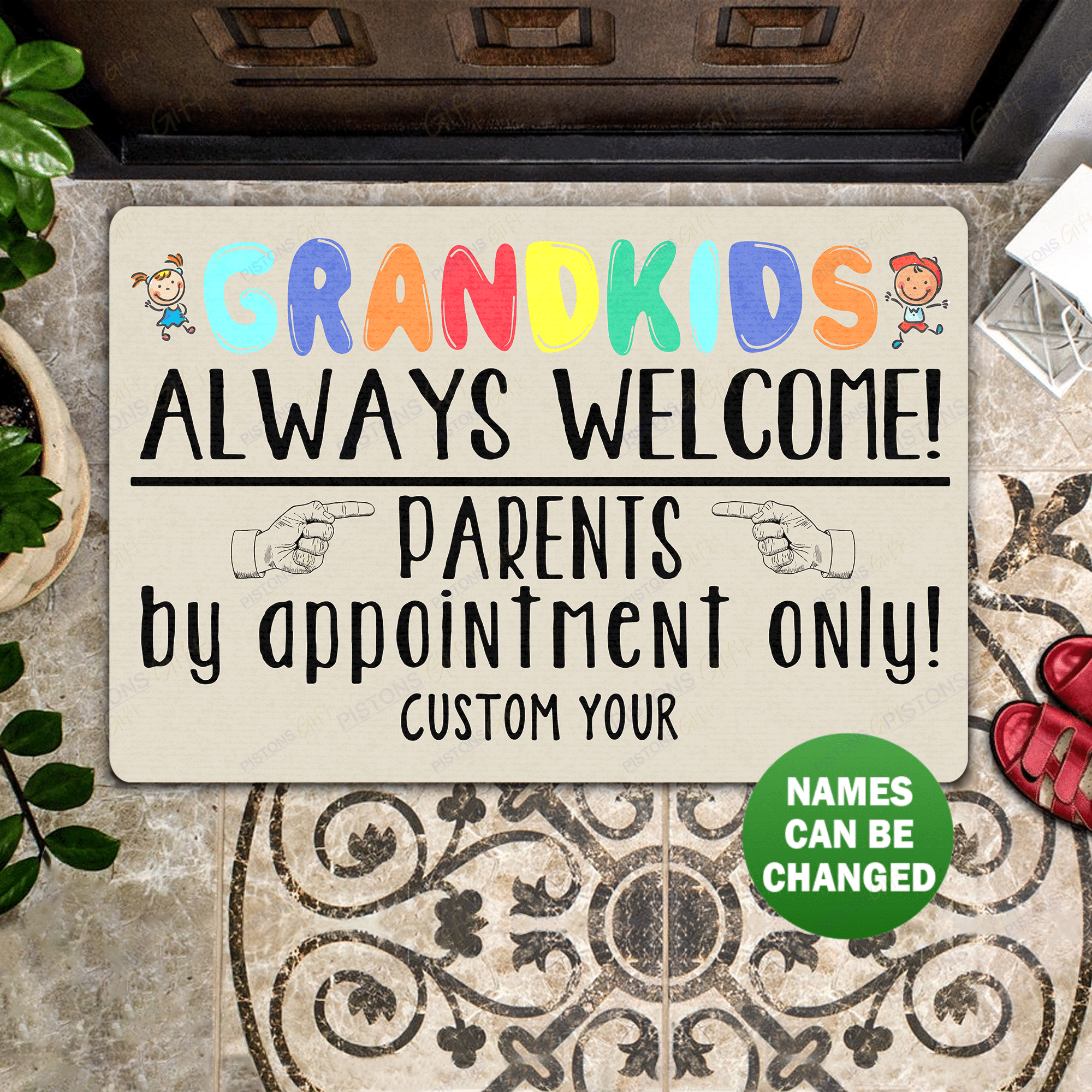 Grandkids Always Welcome All Over Printing Doormat