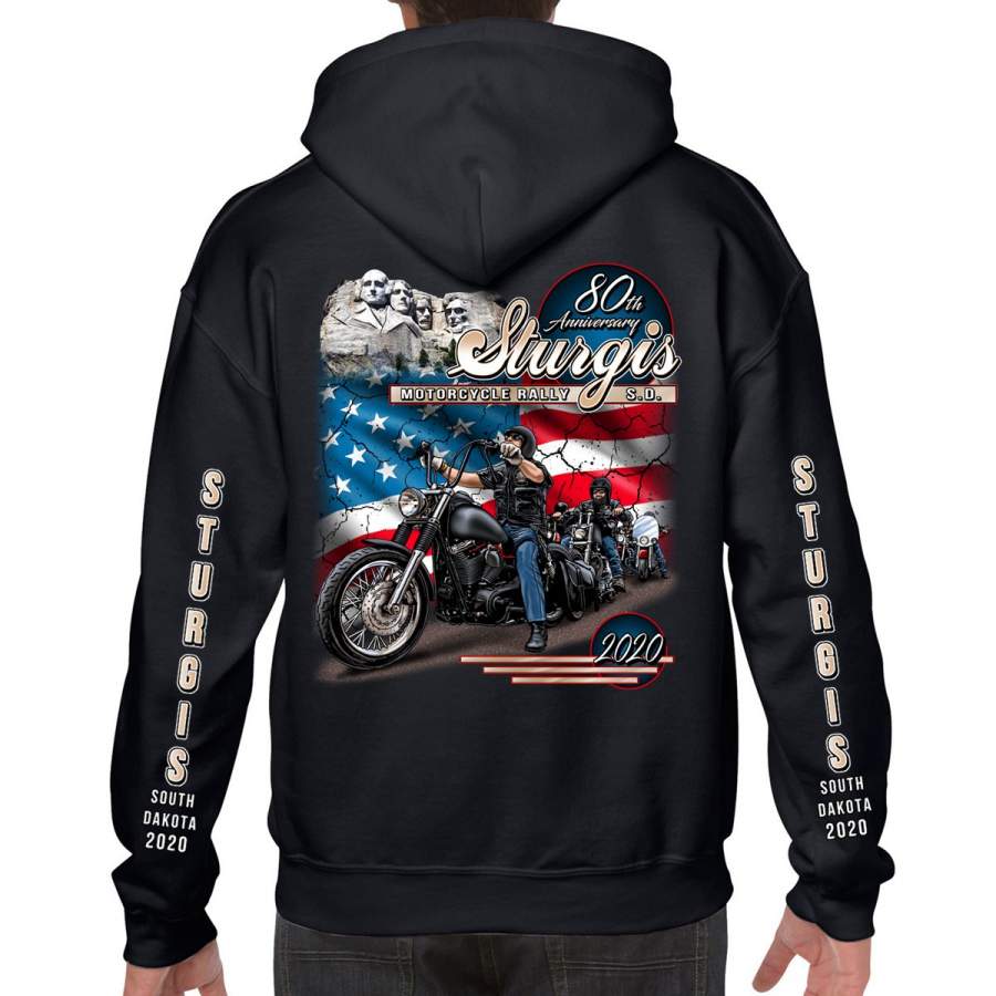 2020 Sturgis Motorcycle Rally American Bikers Pullover Hoodie