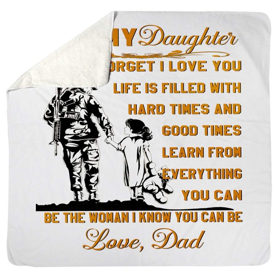 Veteran Dad Gift For Daughter Sherpa Blanket