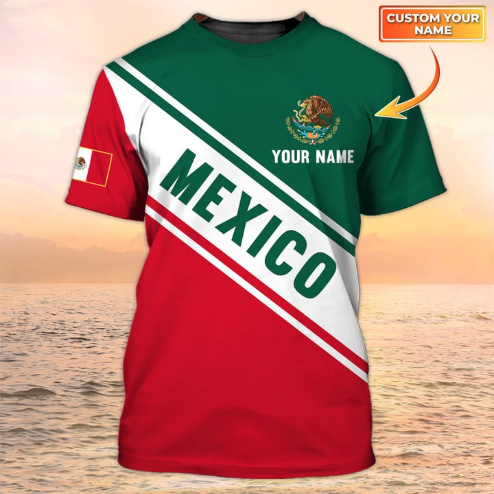 Mexico Flag T Shirt Custom Mexican T-Shirt Red & Green