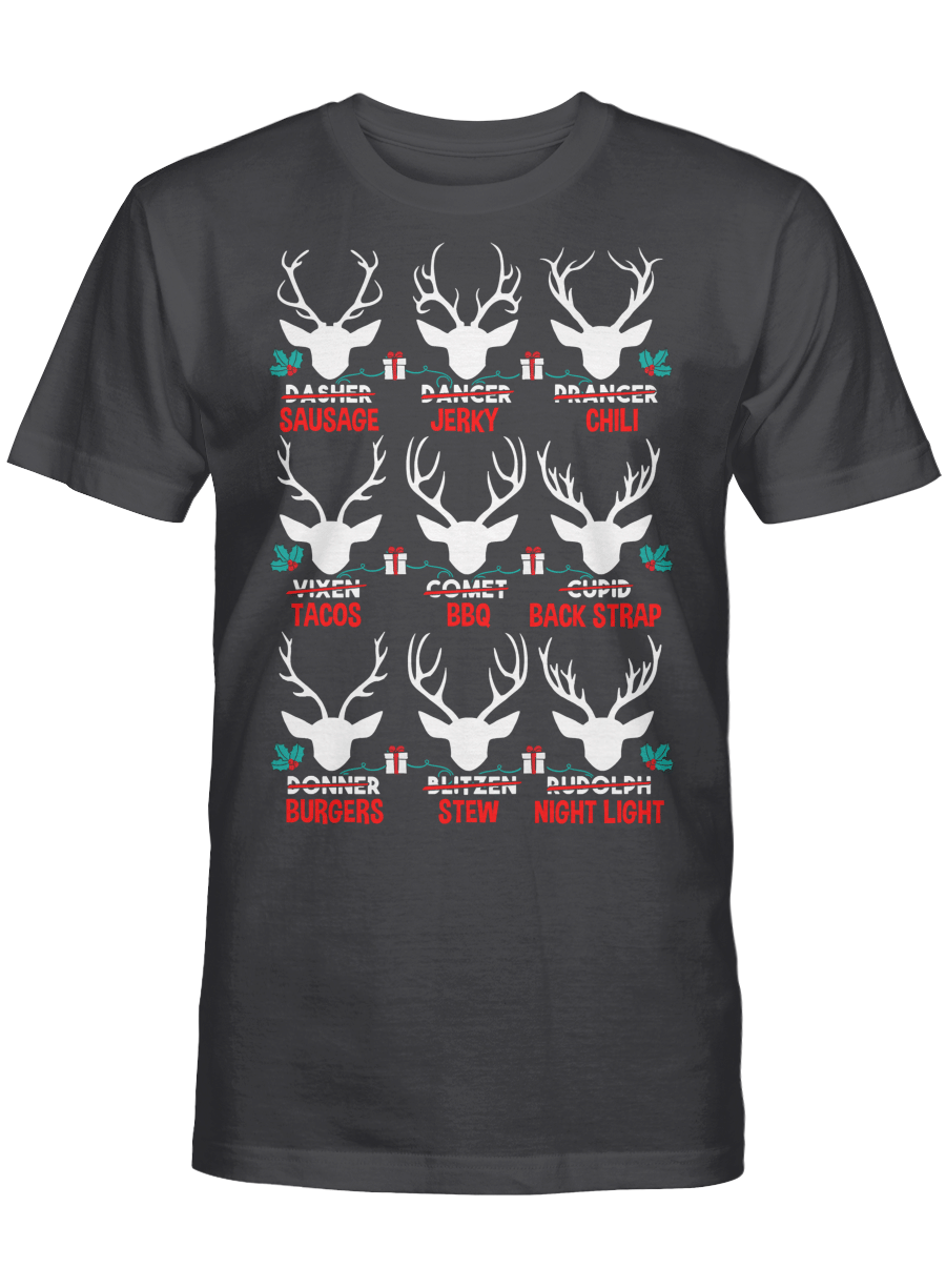 AmazeStyleZ Santa’s Reindeer, Ugly Christmas Sweater, Christmas Gift Ideas, Christmas TreeFunny Hunter of All Santa’s Reindeers Cute Deer Xmas Gift Long Sleeve T-Shirt