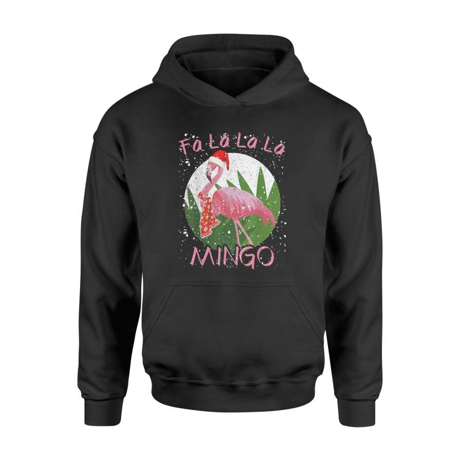 FA LA LA Mingo Santa Flamingo Shirt Christmas Xmas Gift Tee – Standard Hoodie