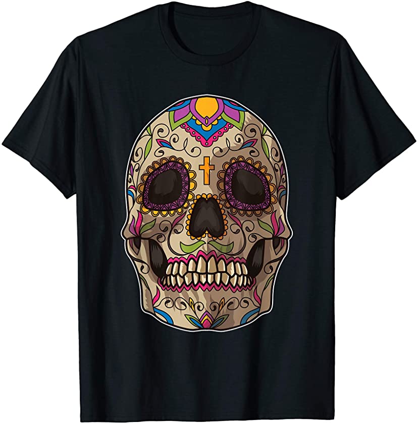 Sugar Skull Mask – Calavera – Dia De Los Muertos Costume T-Shirt