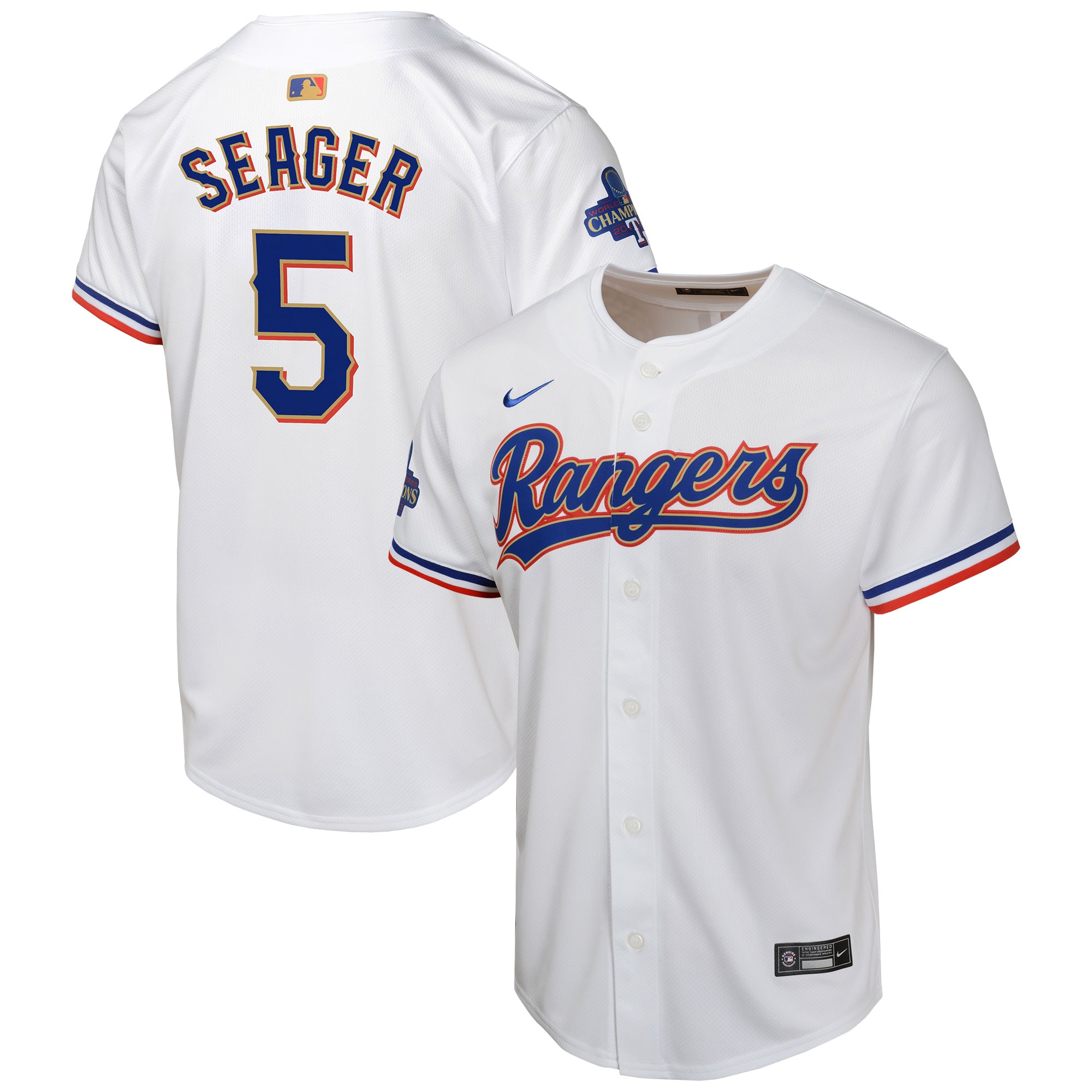 Corey Seager Texas Rangers Youth 2024 Gold Collection Limited Player Jersey  White