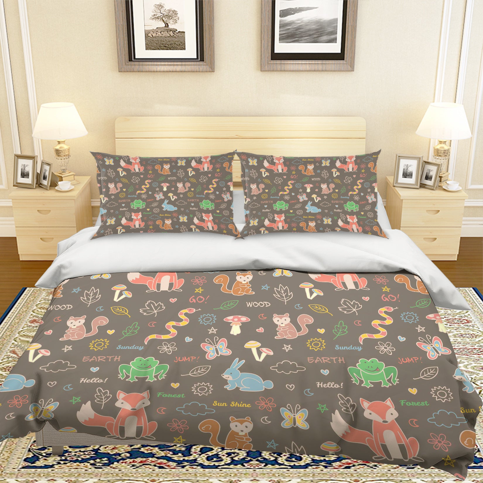 3D Cartoon Animals Quilt Cover Set Bedding Set Pillowcases 12