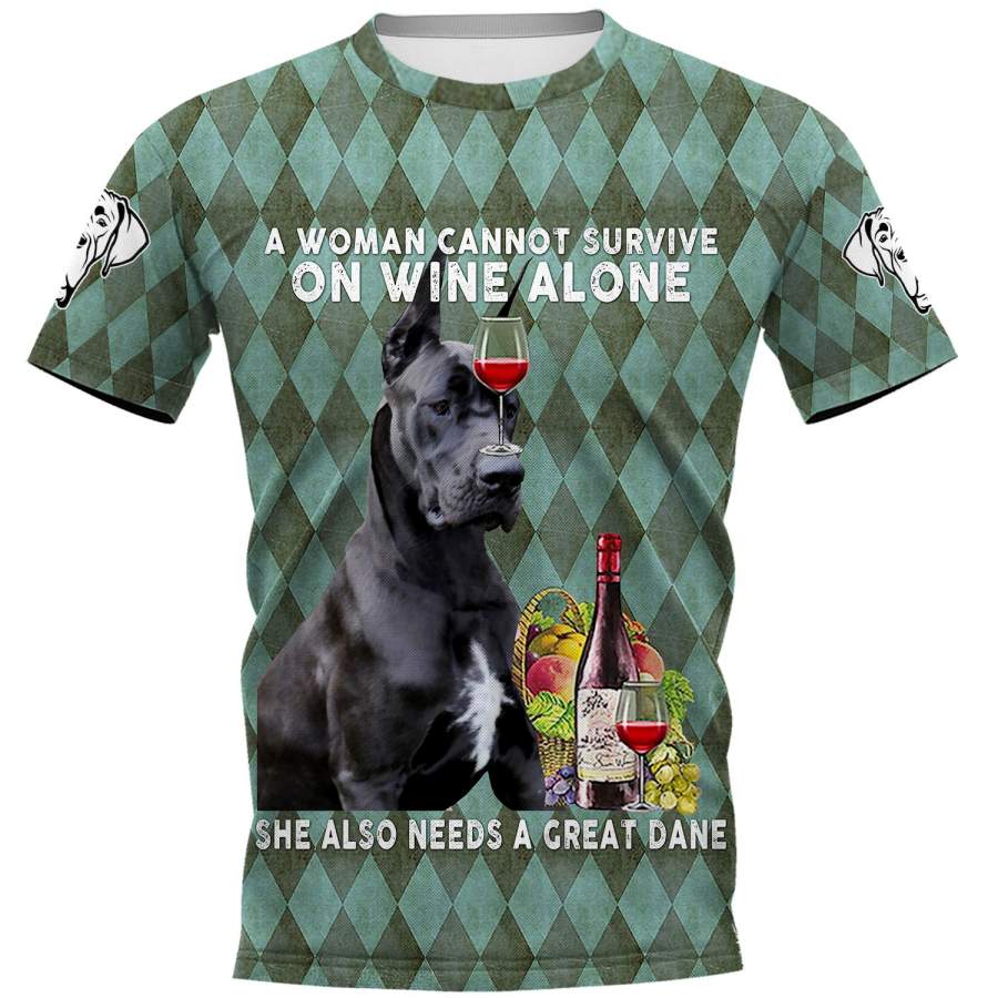 Great Dane Button Shirt 3D Full Printing