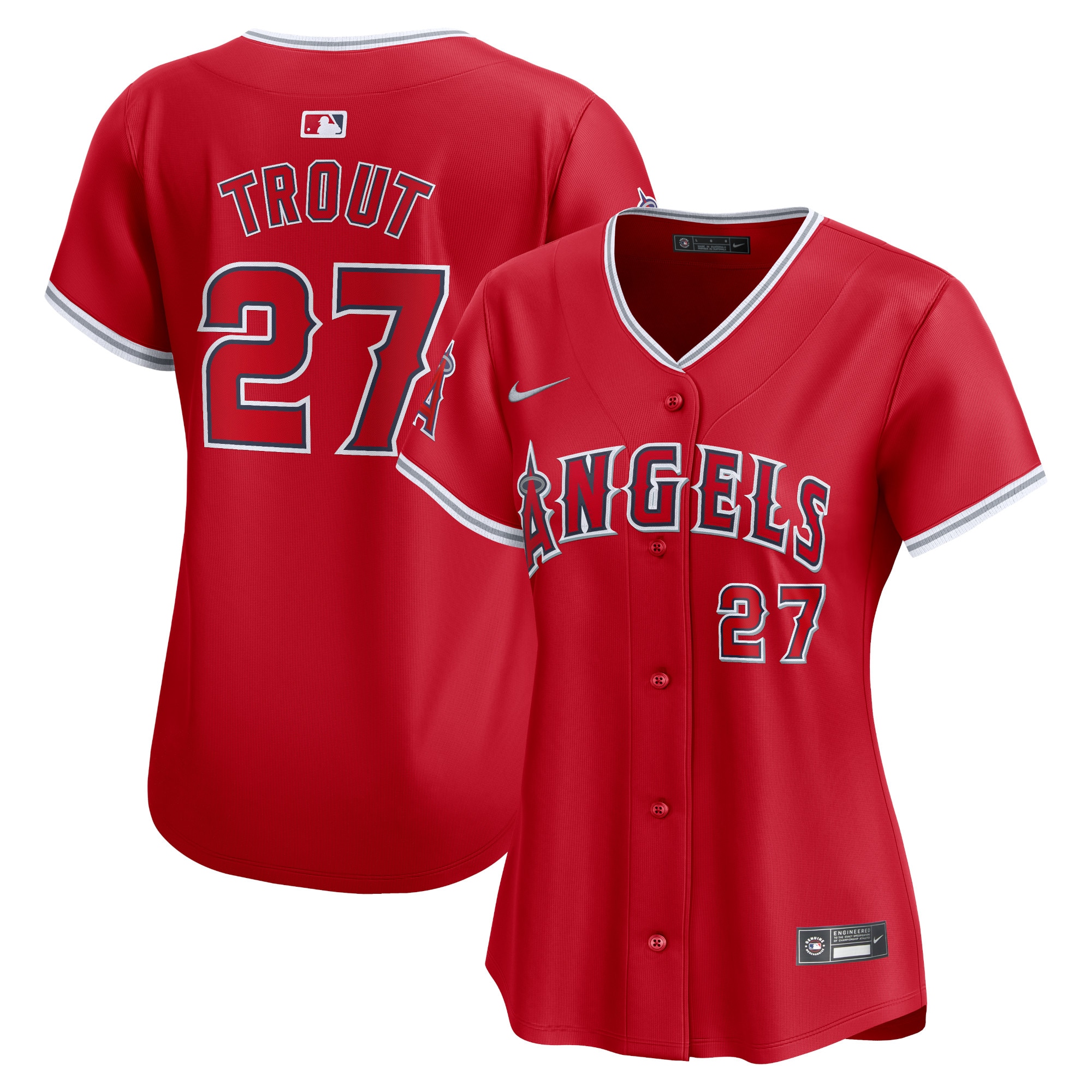 Mike Trout Los Angeles Angels Women's Alternate Limited Player Jersey  Red