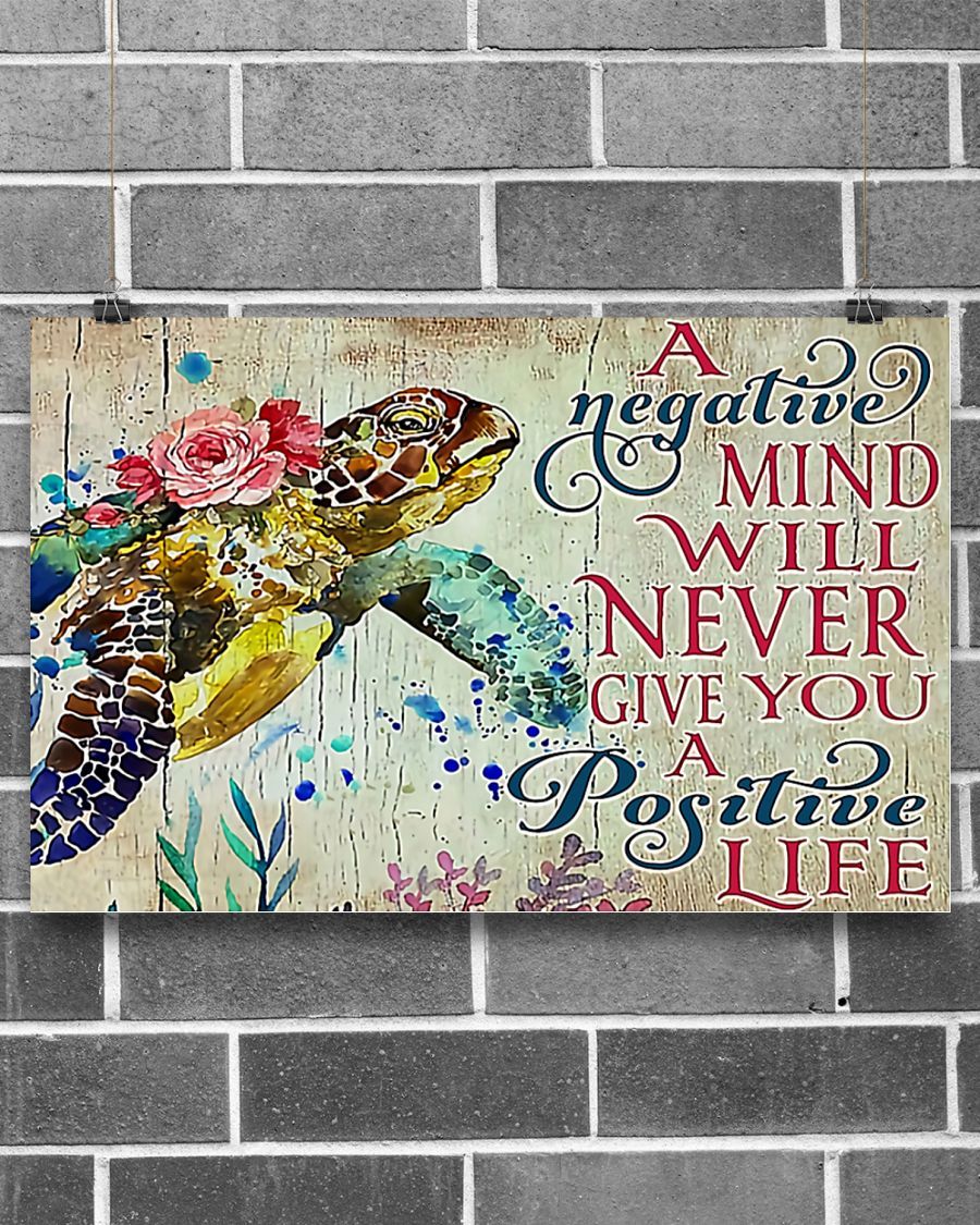 Positive Life Turtle Horizontal Canvas And Poster | Wall Decor Visual Art