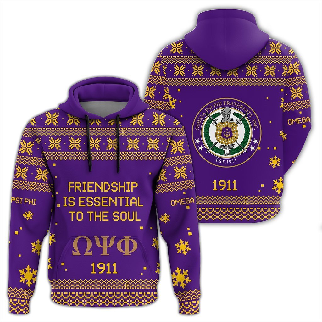 Fraternity Hoodie – Omega Psi Phi Xmas Motto Pullover