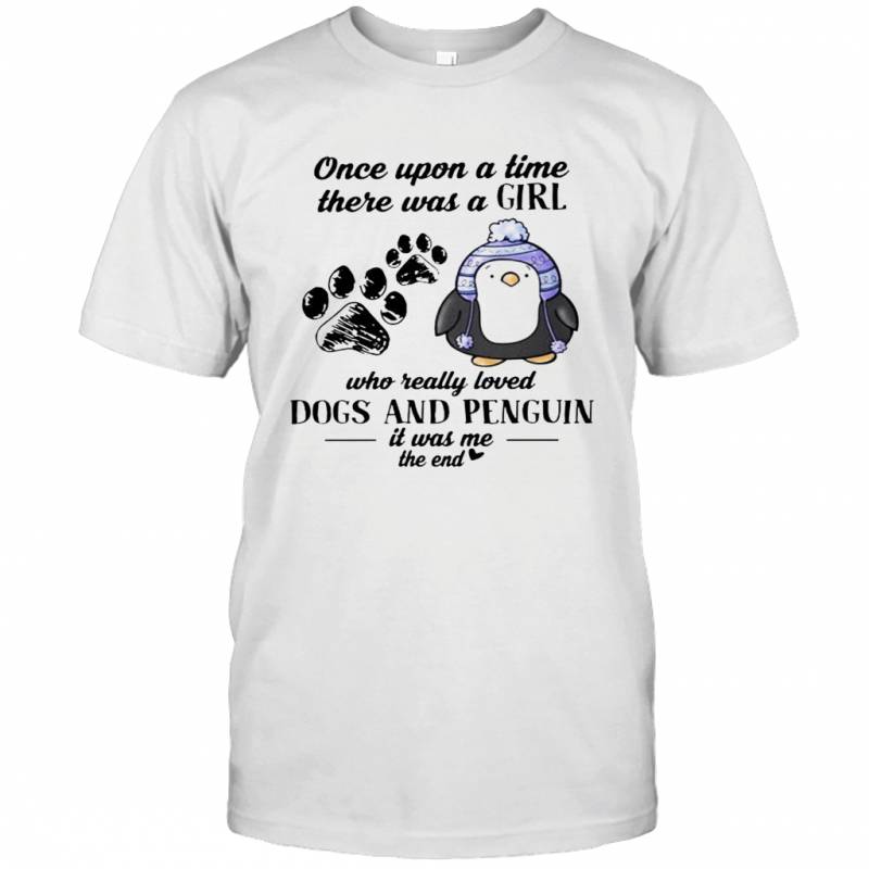 A Girl Who Really Loved Dogs And Penguin T-Shirt