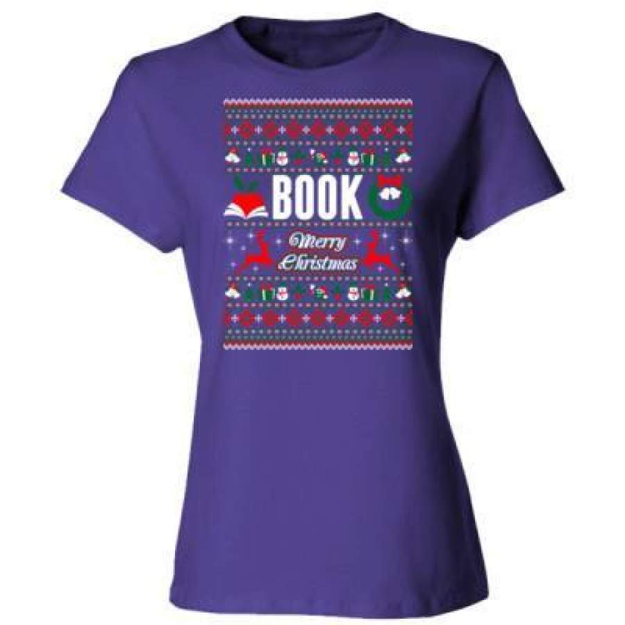 AGR Book Merry Christmas Ugly Sweater – Ladies’ Cotton T-Shirt