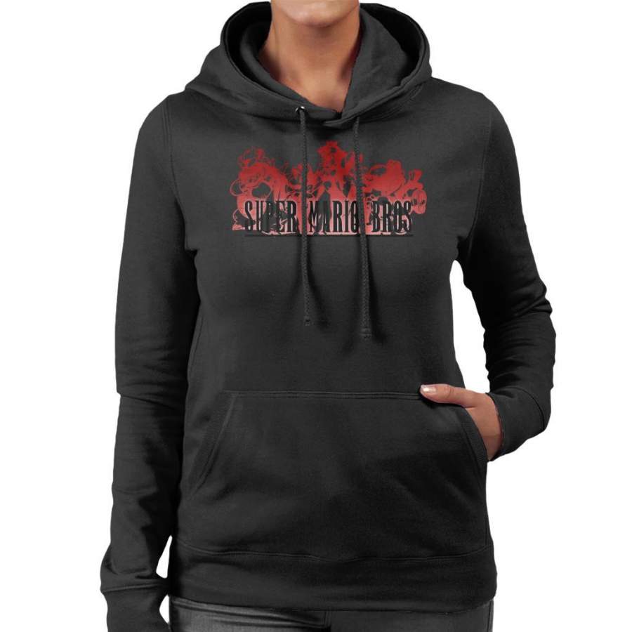 Super Mario Bros Final Fantasy Logo Women’s Hooded Sweatshirt