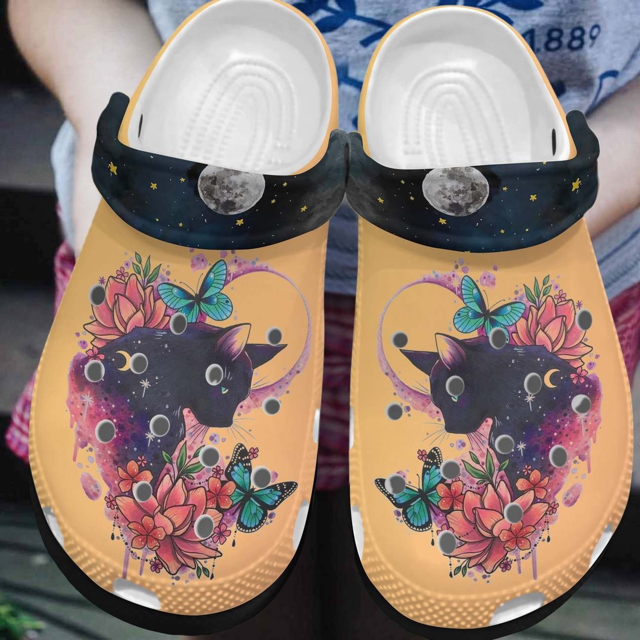 Cat Personalized Clog, Custom Name, Text, Color, Number Fashion Style For Women, Men, Kid, Print 3D Starry Cat