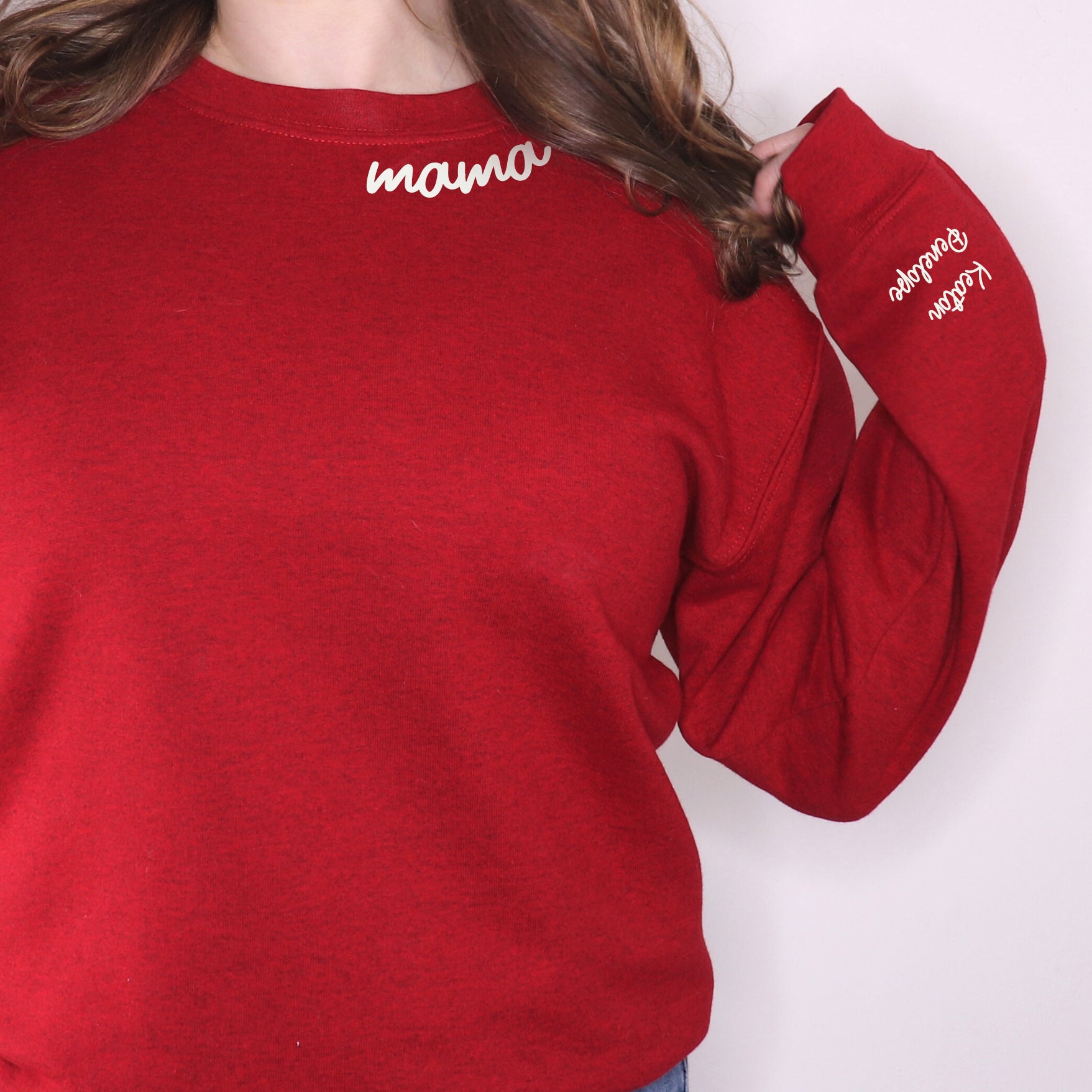 Custom Embroidered Mama Sweatshirt With Kids Names