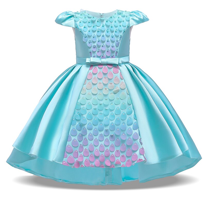 2022 Summer Sequins Fish Dress Girl Clothes Kids Dresses For Girls Children Ball Gown Evening And Party Princess Dress Mermaid alx