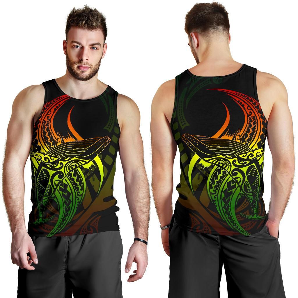 New Zealand Tank Tops, Maori Humpback Whale Tattoo Sleeveless Shirts K4